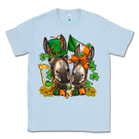 Dusty Blue st patricks donkeys with  shamrocks Classic Tee - AdoDesignShop