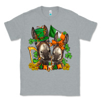 Heather Grey st patricks donkeys with  shamrocks Classic Tee - AdoDesignShop