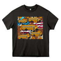 Asphalt school bus American flag sunflower cowhide leopard Heavy Core Tee - Artiststas