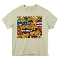Mossy school bus American flag sunflower cowhide leopard Heavy Core Tee - Artiststas