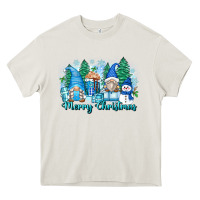 Cream merry christmas snowman gnomes Heavy Core Tee - Zillion Design Studio