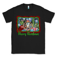 Black merry christmas western bull skull Classic Tee - AdoDesignShop
