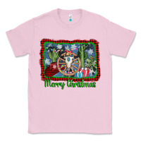 Bubblegum Pink merry christmas western bull skull Classic Tee - AdoDesignShop