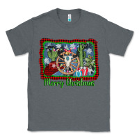 Charcoal Heather merry christmas western bull skull Classic Tee - AdoDesignShop