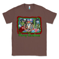 Chestnut merry christmas western bull skull Classic Tee - AdoDesignShop