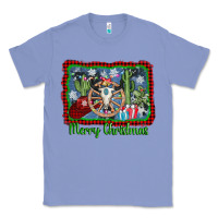 Colony Blue merry christmas western bull skull Classic Tee - AdoDesignShop
