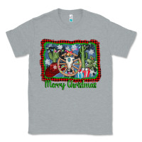 Heather Grey merry christmas western bull skull Classic Tee - AdoDesignShop