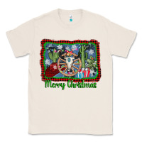 Natural merry christmas western bull skull Classic Tee - AdoDesignShop