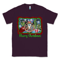 Plum merry christmas western bull skull Classic Tee - AdoDesignShop