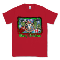 Red merry christmas western bull skull Classic Tee - AdoDesignShop