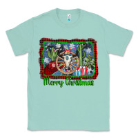Seafoam merry christmas western bull skull Classic Tee - AdoDesignShop