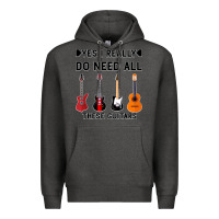 Charcoal Heather Yes I Really Do Need All These Guitars Premium Hoodie - Bettercallsaul