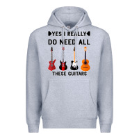 Heather Grey Yes I Really Do Need All These Guitars Premium Hoodie - Bettercallsaul