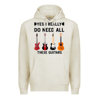 Oatmeal Heather Yes I Really Do Need All These Guitars Premium Hoodie - Bettercallsaul