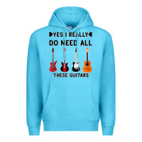 Ocean Blue Yes I Really Do Need All These Guitars Premium Hoodie - Bettercallsaul