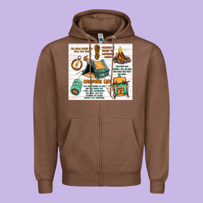 Camping Life Zipper Hoodie Designed By Maliassmallbusiness