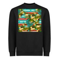 Black camouflage serape gemstone seamless pattern Heavyweight Sweatshirt - BundleAndBundleShop