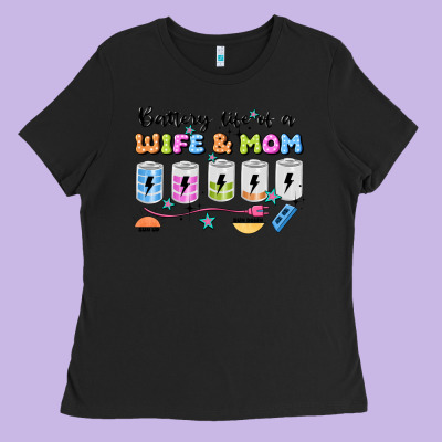 Battery Life Of A Wife & Mom Ladies Tee Designed By Jahusdesignshop