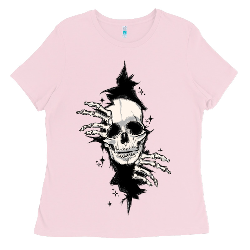 Skull In The Wall File Ladies Tee by MaliasSmallBusiness | Teevron