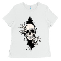 White skull in the wall file Ladies Tee - MaliasSmallBusiness