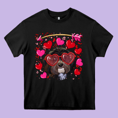 Heavy Core Tee Valentine's day havanese dog