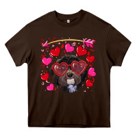 Chocolate Brown Valentine's day havanese dog Heavy Core Tee - RanaPortraitStore