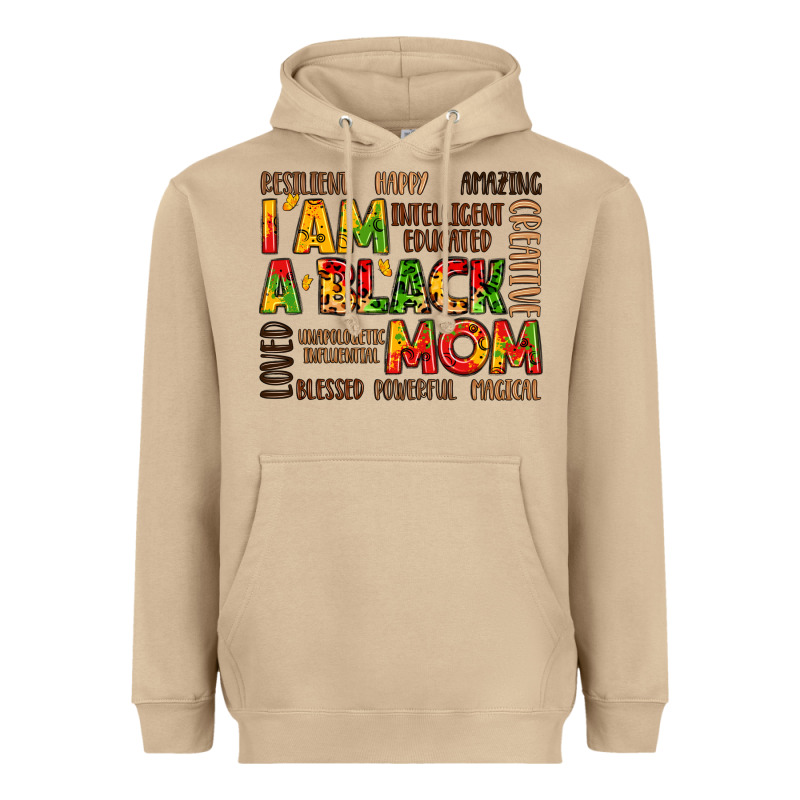 I Am A Black Mom Heavyweight Hoodie by LillyAllenDesigns | Teevron