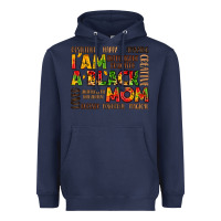 Navy i am a black mom Heavyweight Hoodie - LillyAllenDesigns