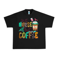 Black half nurse half coffee Urban Heavy Tee - Jasminsmagicworld