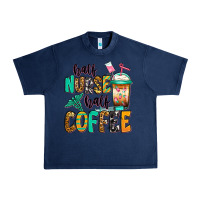 Navy half nurse half coffee Urban Heavy Tee - Jasminsmagicworld