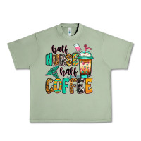 Oil Green half nurse half coffee Urban Heavy Tee - Jasminsmagicworld