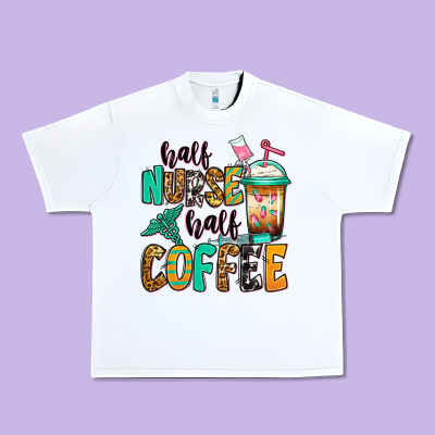 Half Nurse Half Coffee Urban Heavy Tee Designed By Jasminsmagicworld