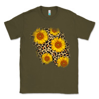 Army Green leopard sunflower patch Classic Tee - AdoDesignShop