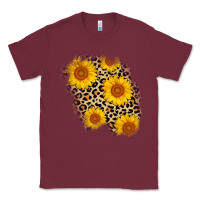 Burgundy leopard sunflower patch Classic Tee - AdoDesignShop