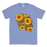 Colony Blue leopard sunflower patch Classic Tee - AdoDesignShop