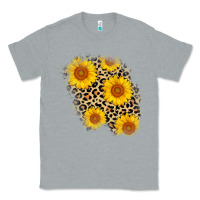 Heather Grey leopard sunflower patch Classic Tee - AdoDesignShop