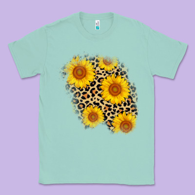 Leopard Sunflower Patch Classic Tee Designed By Adodesignshop