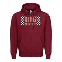 Burgundy promoted to big sister Zipper Hoodie - MaliasSmallBusiness