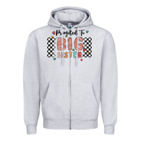 Heather Grey promoted to big sister Zipper Hoodie - MaliasSmallBusiness