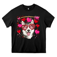 Black Valentine's day husky Heavy Core Tee - RanaPortraitStore