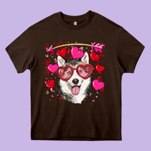 Valentine's Day Husky Heavy Core Tee Designed By Ranaportraitstore