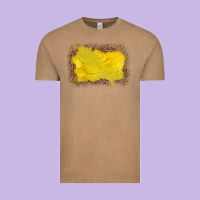 Gemstone Yellow Leopard Background Vintage Tee Designed By Jahusdesignshop