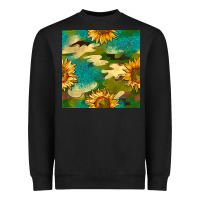 Black camouflage turquoise glitter sunflowers seamless pattern Heavyweight Sweatshirt - BundleAndBundleShop