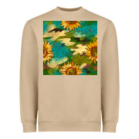 Mushroom camouflage turquoise glitter sunflowers seamless pattern Heavyweight Sweatshirt - BundleAndBundleShop