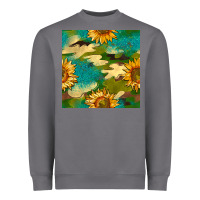 Storm camouflage turquoise glitter sunflowers seamless pattern Heavyweight Sweatshirt - BundleAndBundleShop
