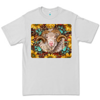 Dove Grey merino ram with sunflowers and gemstone mousepad Premium Tee - BarkalooDesign