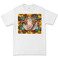 White merino ram with sunflowers and gemstone mousepad Premium Tee - BarkalooDesign