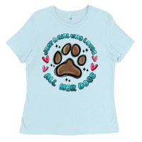 Baby Blue just a girl who loves all her dogs Ladies Tee - MaliasSmallBusiness