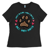 Black just a girl who loves all her dogs Ladies Tee - MaliasSmallBusiness