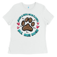 White just a girl who loves all her dogs Ladies Tee - MaliasSmallBusiness